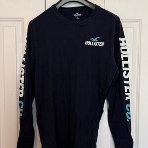 Hollister Dark Blue Graphic Long Sleeve
